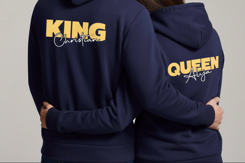 Paar Hoodie King & Queen