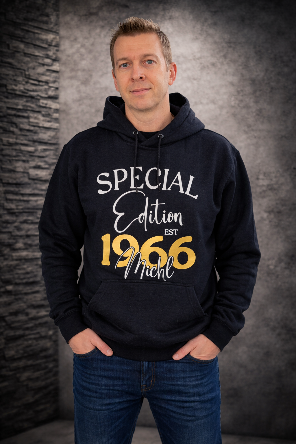 Jahrgangs- Hoody für den starken Mann